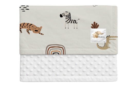 Couverture minky - Zoo rust