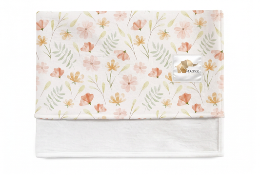 Couverture magiks - Fleuri pastel rose et rust