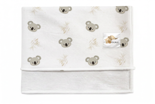 Couverture magiks - Koalas et feuillus beiges