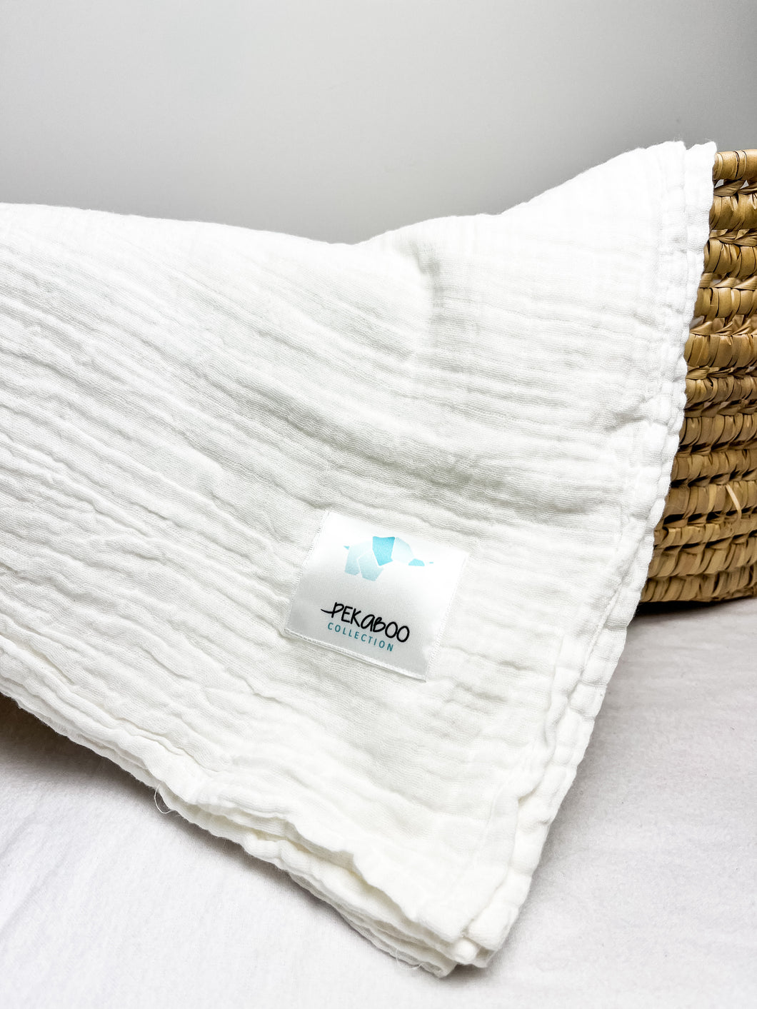 Couverture mousseline de coton -Uni blanc