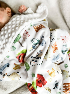Couverture minky  -Fermette