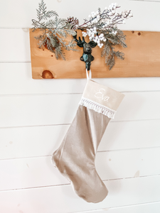 Bas de noël personnalisés-Uni taupe