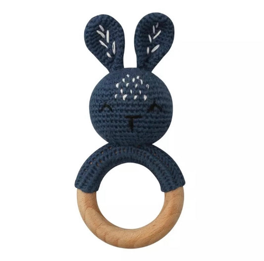 Hochet bois et crochet - Lapin marine