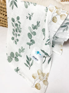 Couverture mousseline de bambou-Feuilles d’eucalyptus