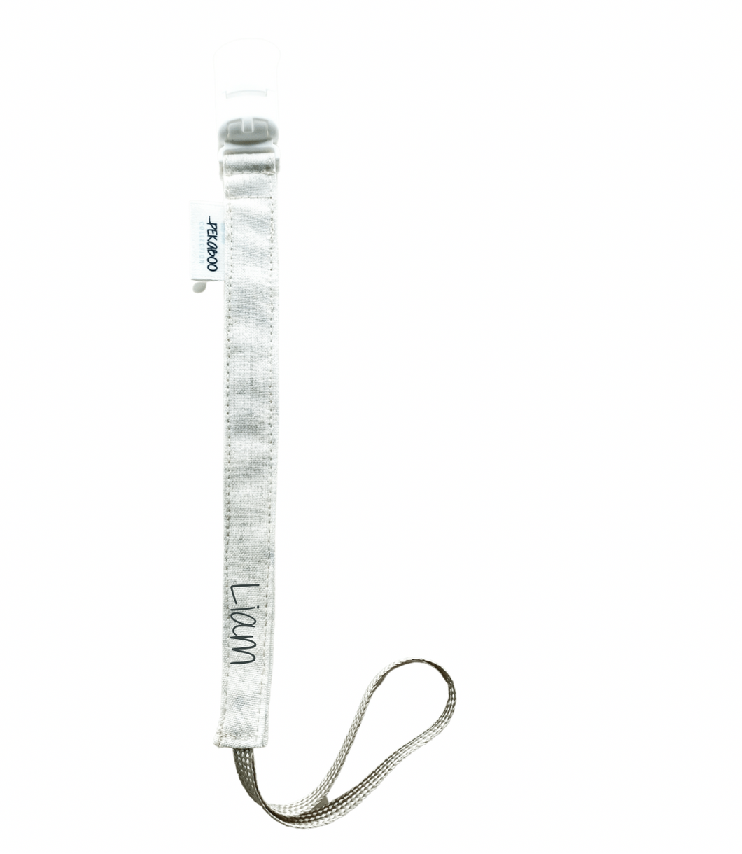 Attache-sucette personnalisable  -Marbre  (Blanc)