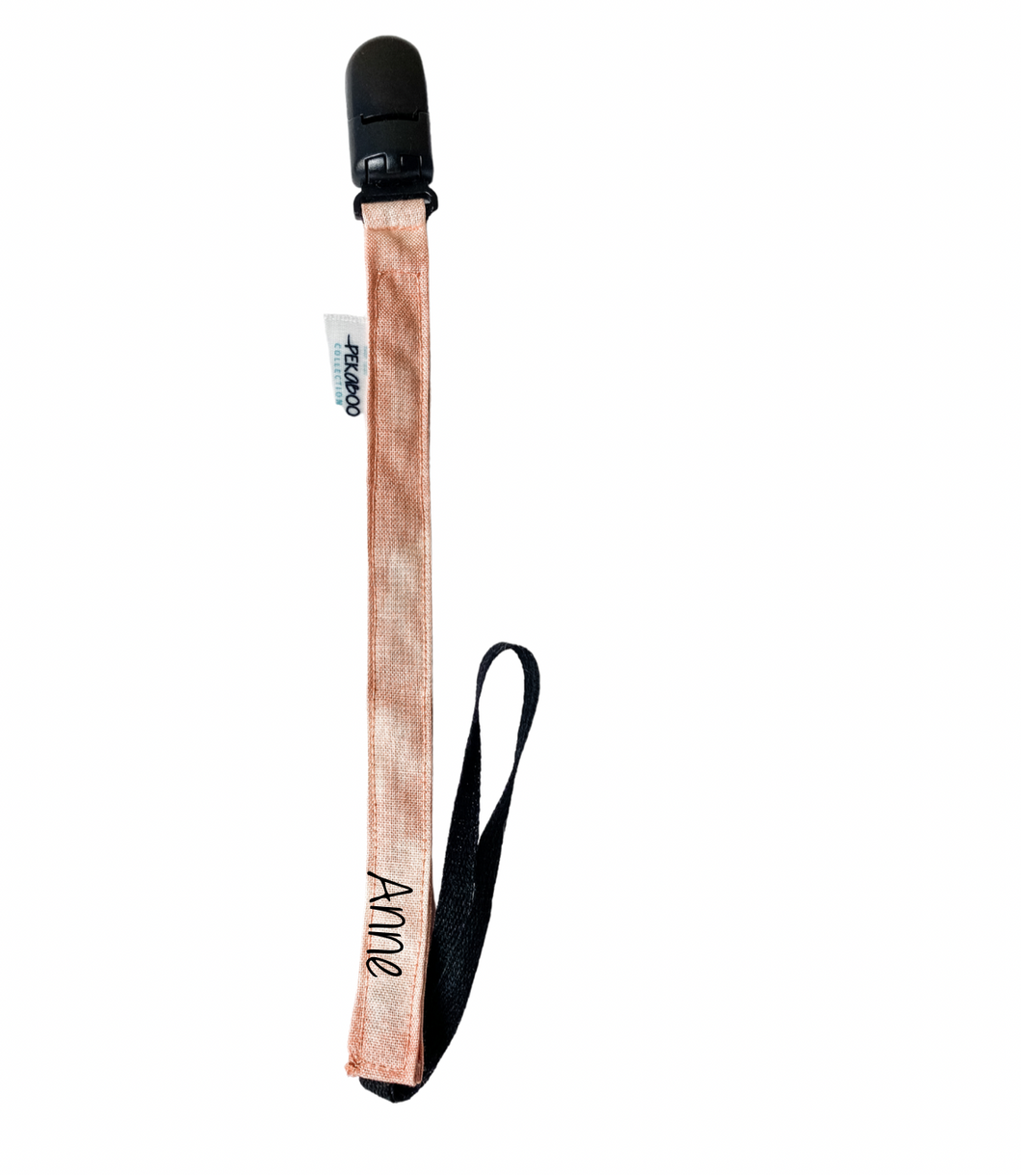 Attache-sucette personnalisable  -Marbré rose (Noir)
